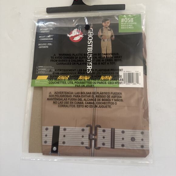NIP NEW GHOSTBUSTERS COSTUME UNISEX INFANT 6-12 MONTHS JUMPSUIT HALLOWEEN 1 PC - Picture 5 of 8